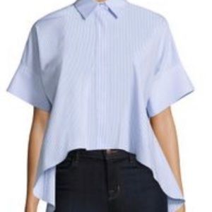 alice + olivia Edyth Pinstripe Blouse